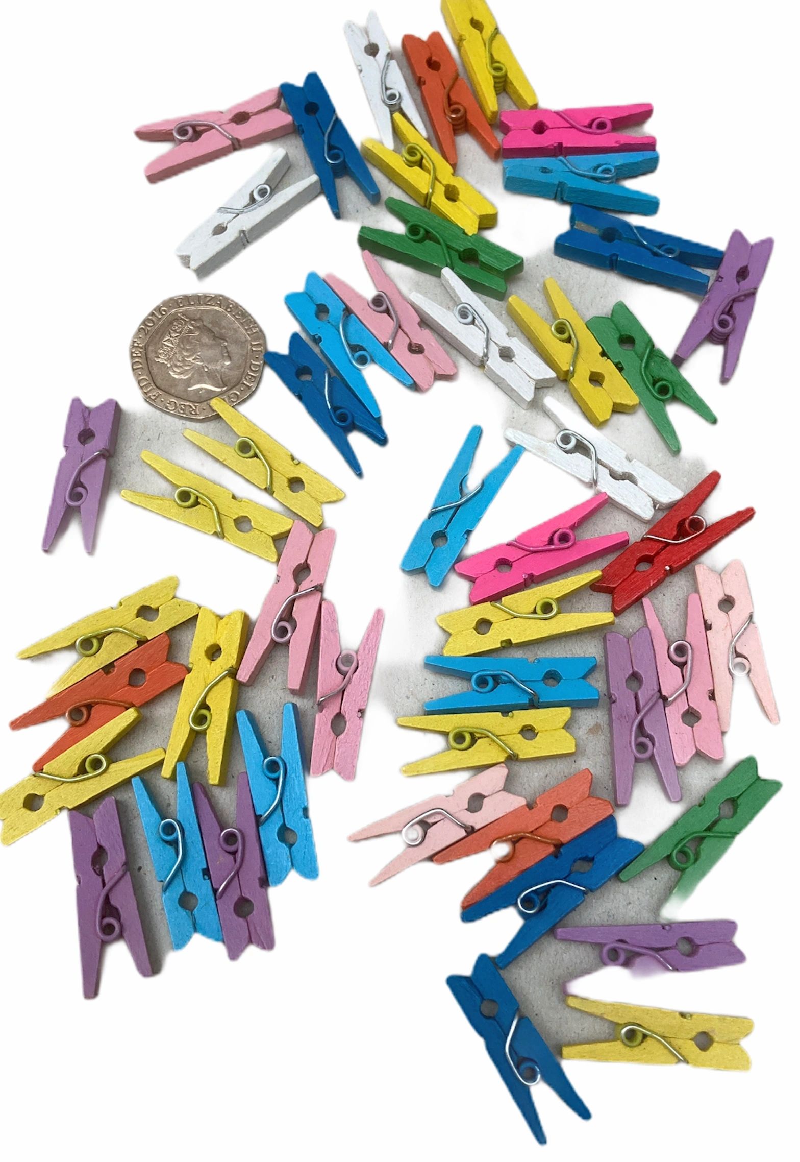 Mini wooden pegs pack of 25